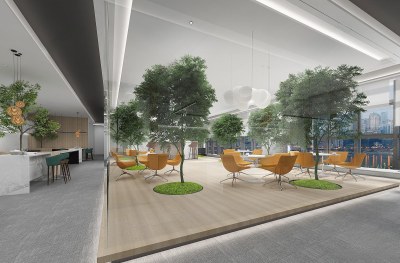 现代办公休息区3D模型下载